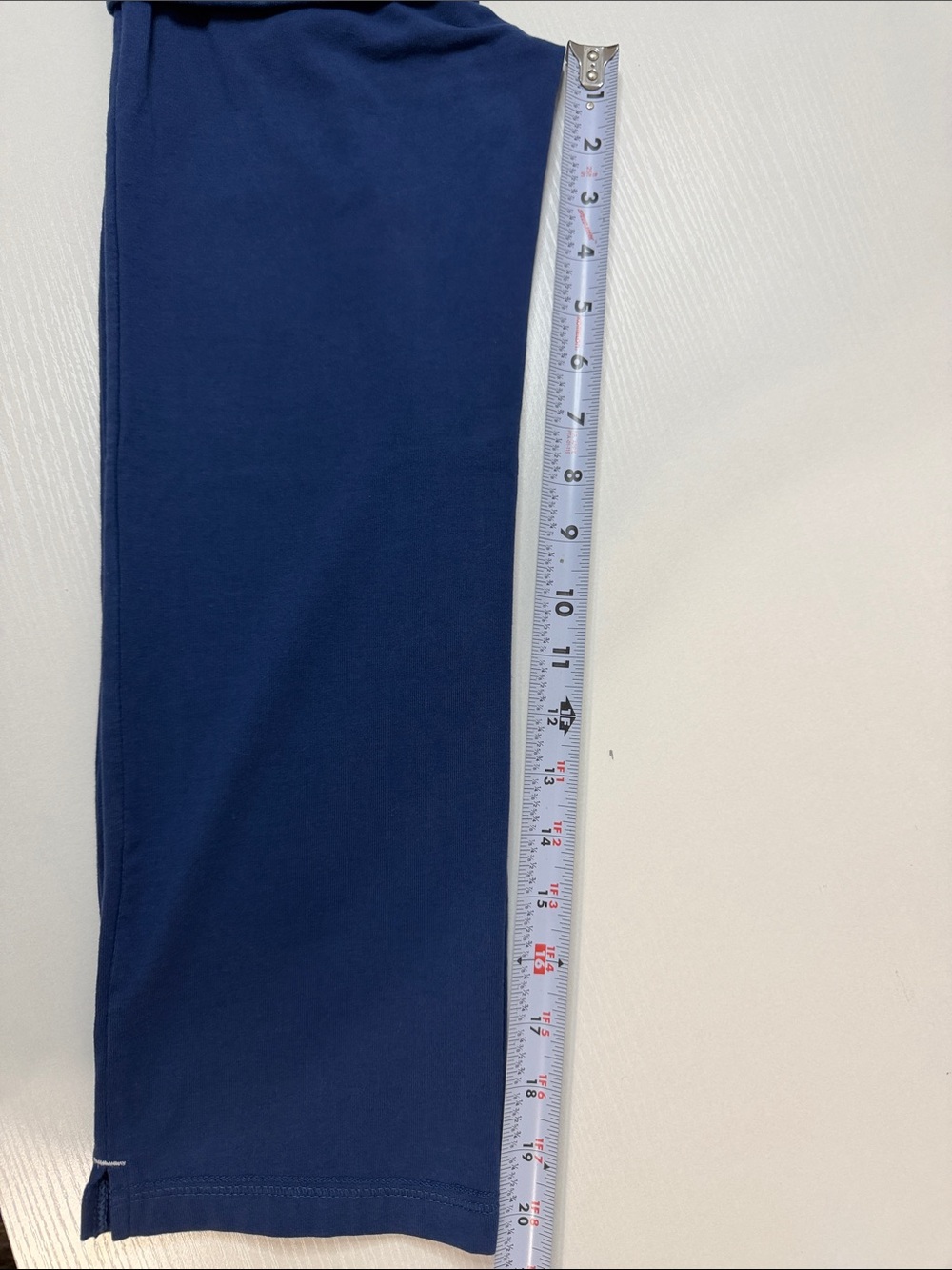 Abercrombie and Fitch Y2K Blue & White Fold Over Waistband Cropped Leggings - Picture 15 of 16